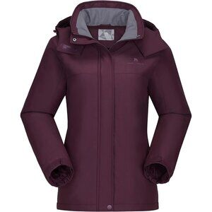 Women's Dark Purple Ski Jacket  Coat Warm Mountain Waterproof Female Jacket